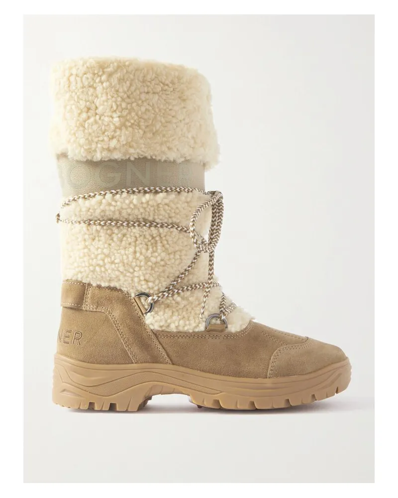 Bogner Alta Badia 2 B Schneestiefel Aus Veloursleder Und Shearling - Neutral Neutral