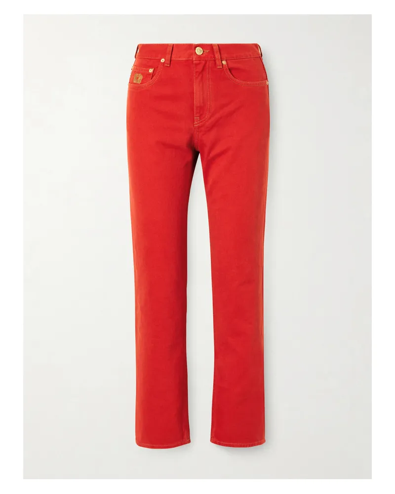 Blazé Milano Clapotis Paso Cropped High-rise Straight-leg Jeans - Red Red
