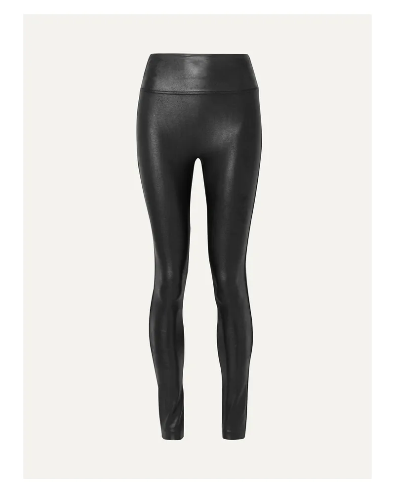 Spanx Faux Stretch-leather Leggings - Black Black