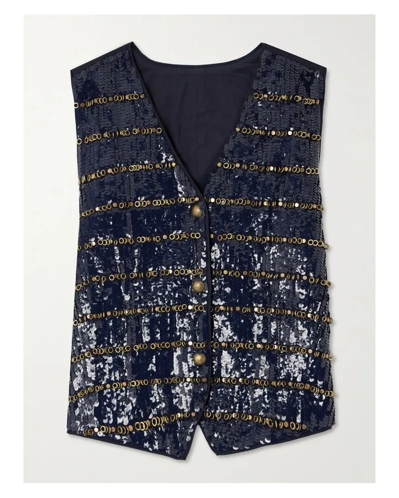 Fortela Weste Aus Baumwolle Mit Verzierungen - Blau Blau