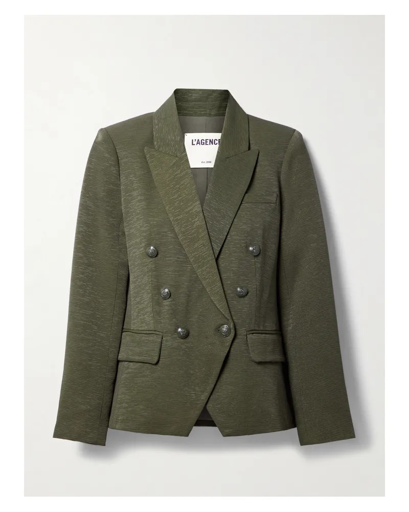 L'Agence Kenzie Doppelreihiger Blazer Aus Faille - Grün Grün
