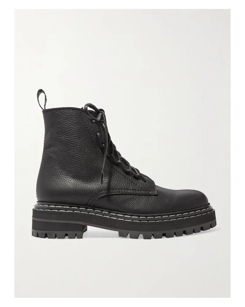 Proenza Schouler Schnürstiefel Aus Strukturiertem Leder - Schwarz Schwarz