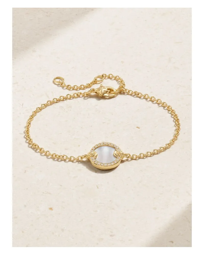 David Yurman Elements Center Station Armband Aus 18 Karat Gold Mit Perlmutt Und Diamanten Gold