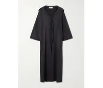 Hooded Cotton-voile Kaftan - Black