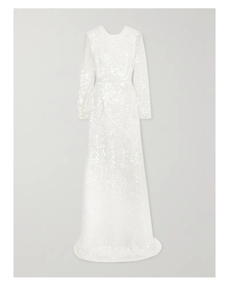 Erdem Yoanna Robe Aus Chiffon Mit Pailletten - Elfenbein Elfenbein