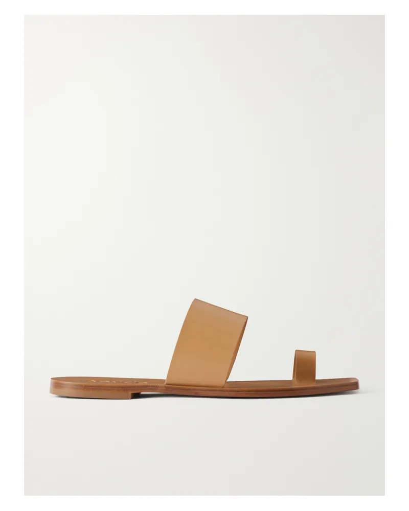 aeyde Sibel Leather Flat Sandals - Brown Brown