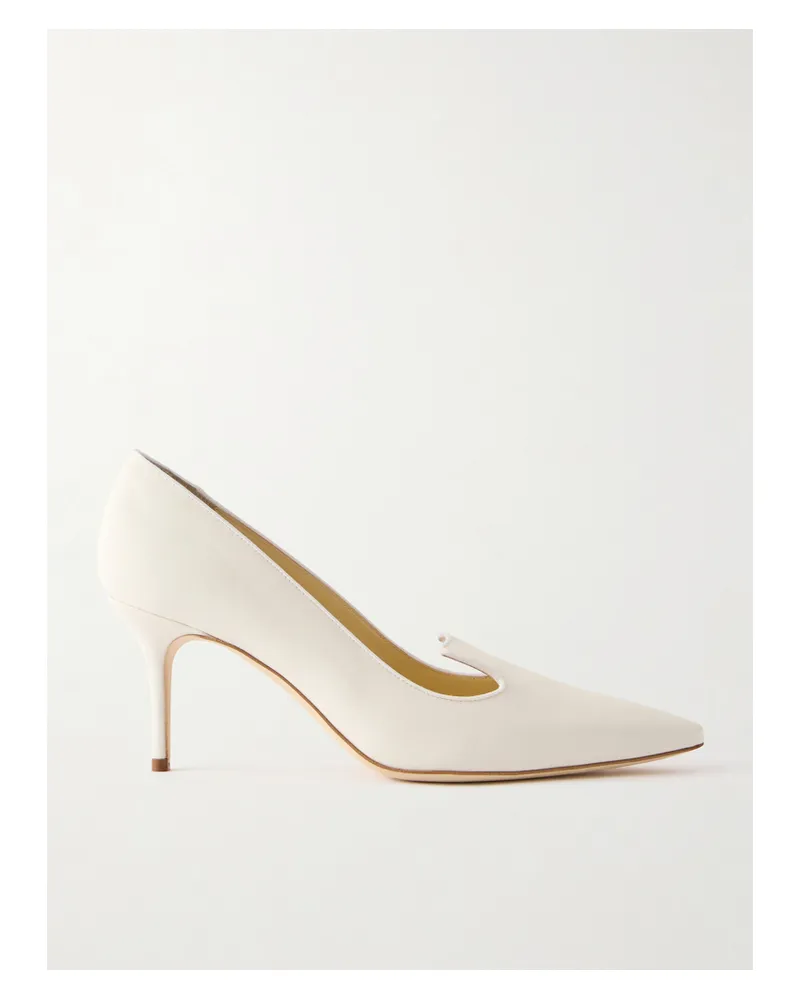 Manolo Blahnik Ralypla 70 Crepe De Chine Pumps - Neutrals Neutrals