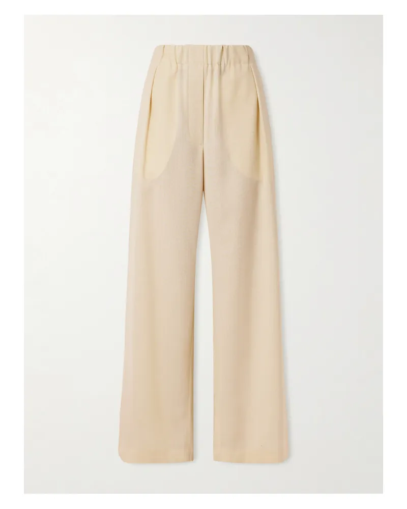 Jil Sander Hose Mit Weitem Bein Aus Woll-ripstop - Neutral Neutral