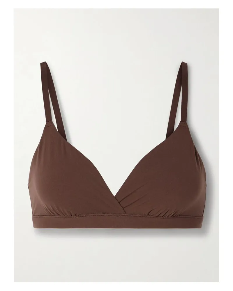 SKIMS Fits Everybody Crossover Bralette – Cocoa – Soft-bh - Braun Braun