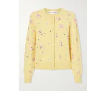 Crystal-embellished Wool Cardigan - Yellow