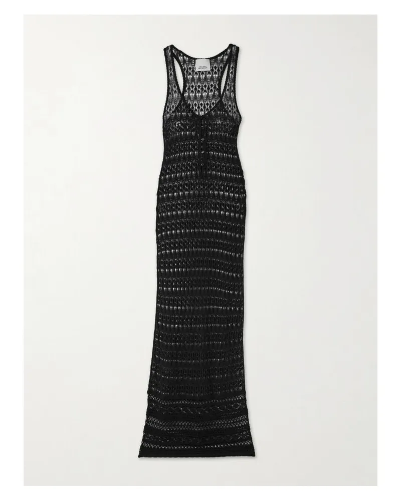 Isabel Marant Pernille Maxikleid Aus Einer Gehäkelten Baumwollmischung - Schwarz Schwarz