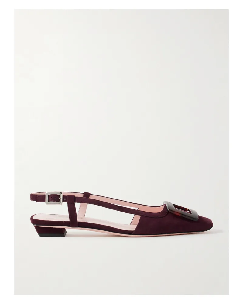 Roger Vivier Belle Vivier 25 Suede Pumps - Burgundy Burgundy