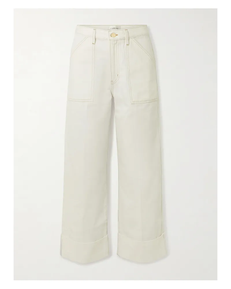 Frame Denim The Utility Hoch Sitzende Jeans Mit Geradem Bein - Weiß Weiß