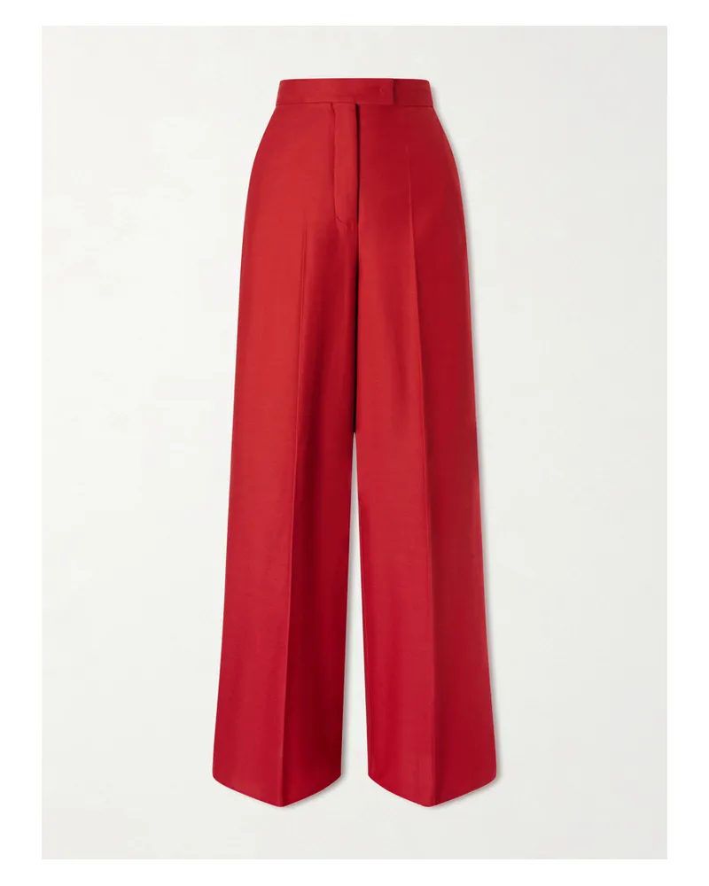 Max Mara Rito Cotton-jersey Wide-leg Pants - Red Red