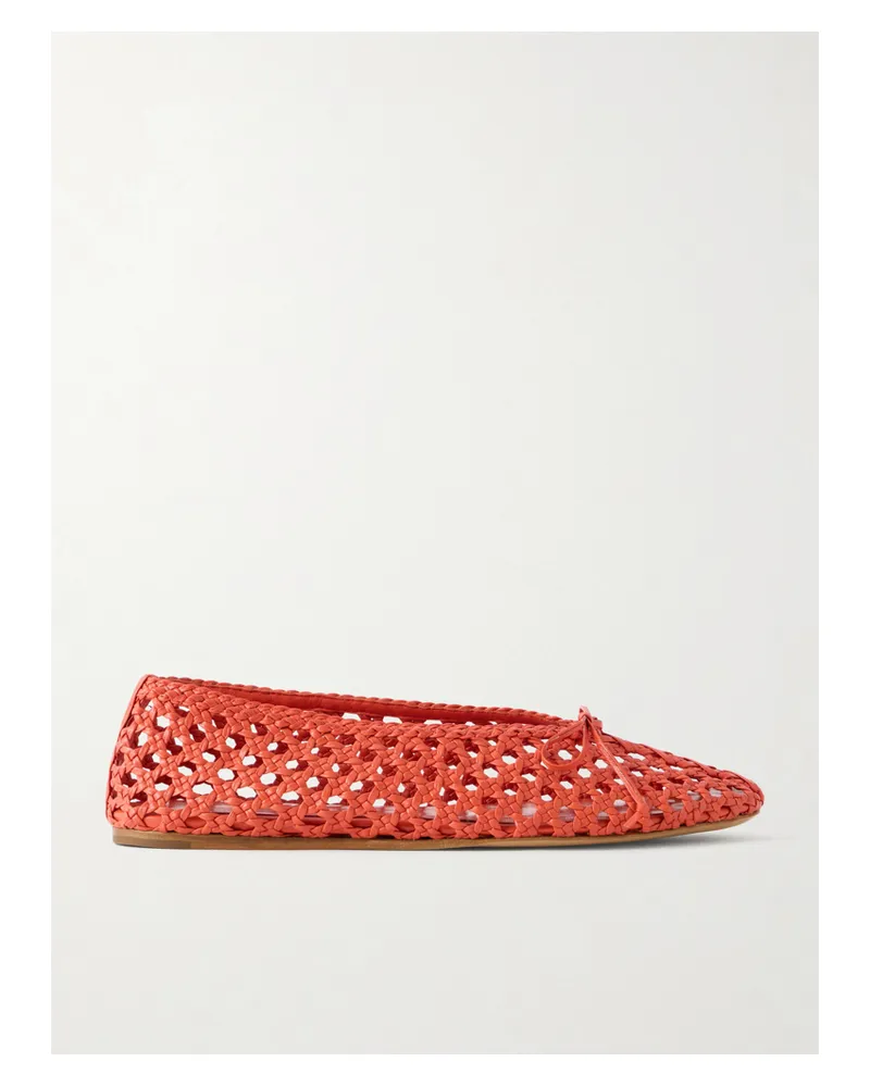 Le Monde Béryl Woven Leather Ballet Flats - Orange Orange