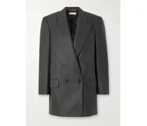 Double-breasted Cashmere-twill Blazer - Gray