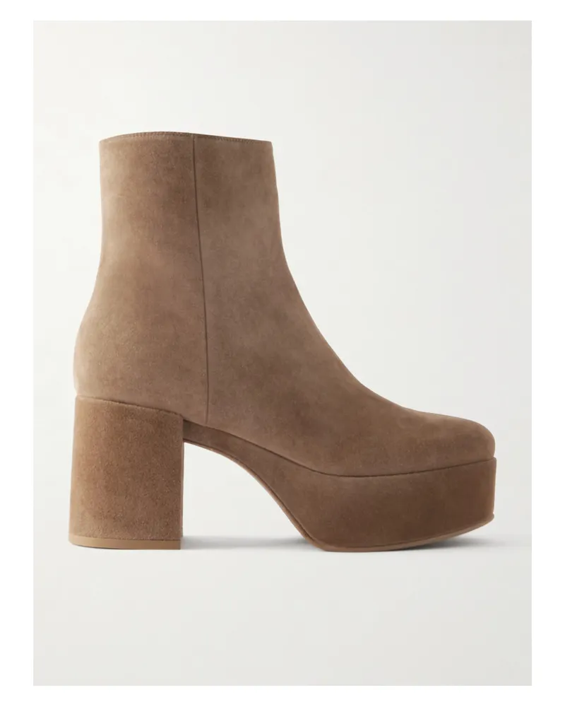 Gianvito Rossi 35 Suede Ankle Boots - Brown Brown