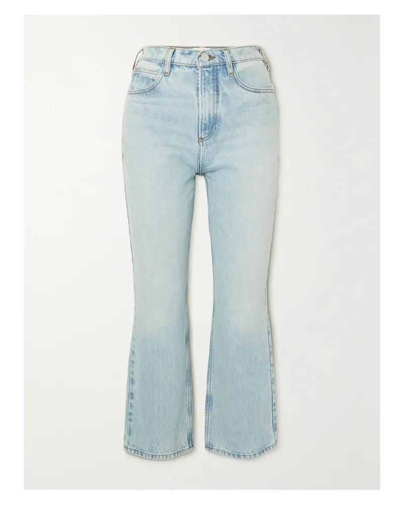 Frame Denim Le High 'n' Tight Verkürzte, Hoch Sitzende Bootcut-jeans In Distressed-optik - Blau Blau