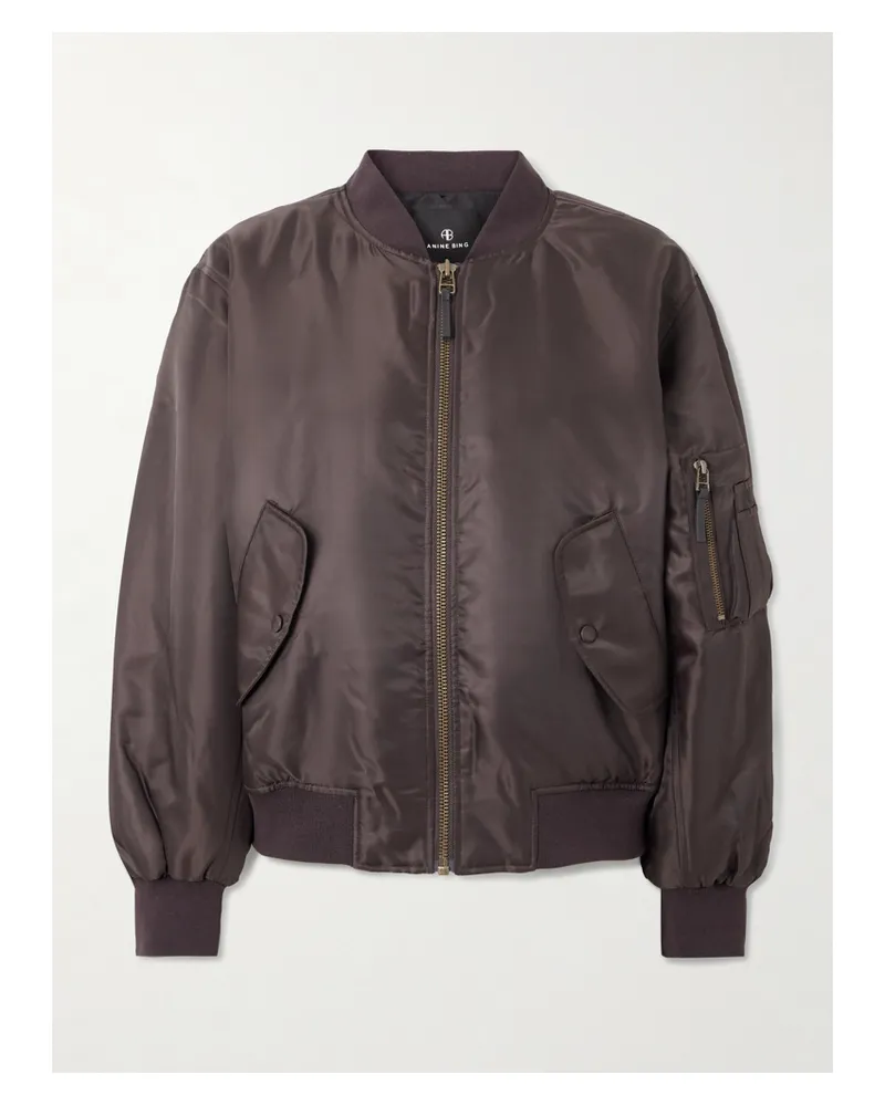 Anine Bing Leon Bomberjacke Aus Shell - Braun Braun