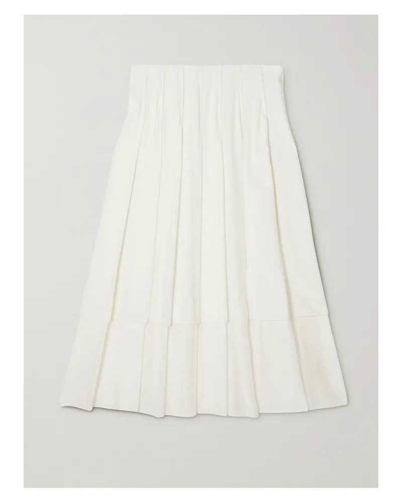 The Row Mirons Midirock Aus Webstoff Mit Falten - Weiß Weiß