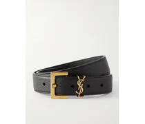 Monogramme Gürtel Aus Strukturiertem Leder - Schwarz