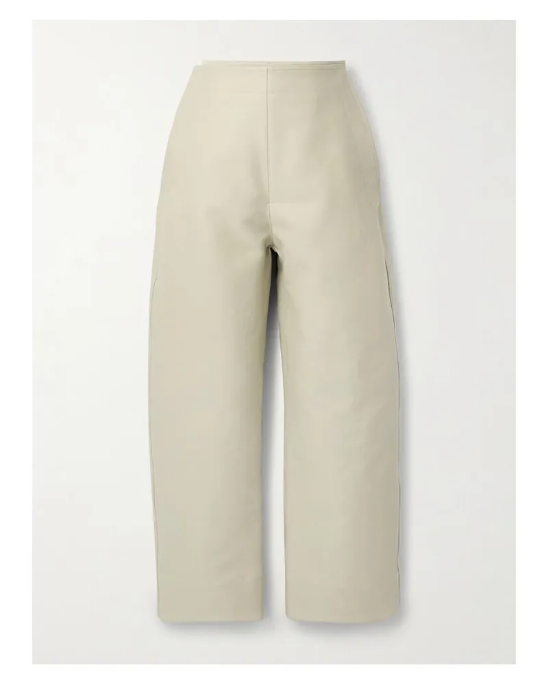 Bottega Veneta Mehrlagige Hose Mit Weitem Bein Aus Baumwollgabardine - Wollweiß Wollweiß