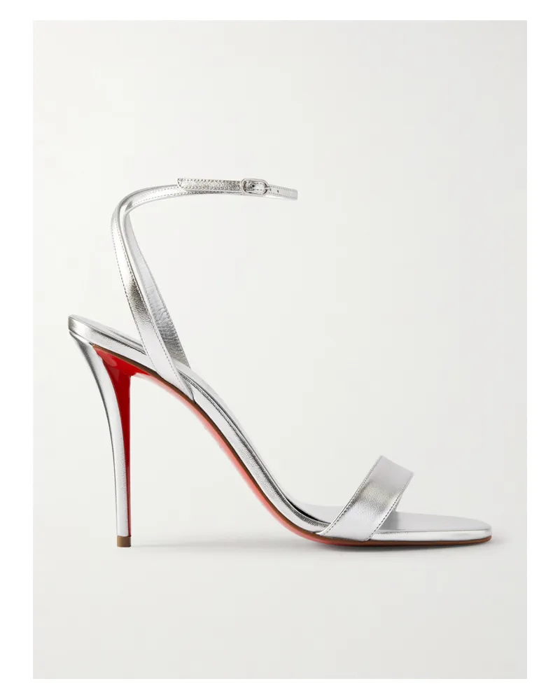 Christian Louboutin Miss Z 100 Sandalen Aus Metallic-leder - Silber Silber