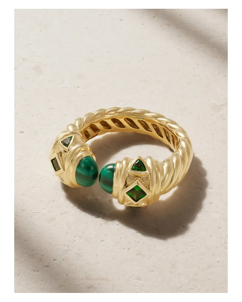 David Yurman Renaissance Ring Aus 18 Karat Gold Mit Malachiten Und Diopsiden Gold