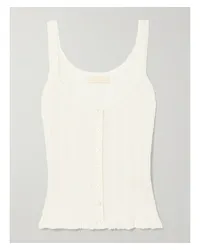 Ulla Johnson Callie Tanktop aus Pointelle-strick aus einer Seiden-baumwollmischung Weiß