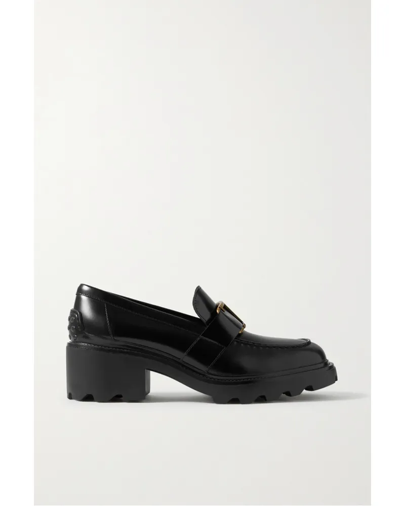 TOD'S Loafers aus Leder mit Verzierung Schwarz