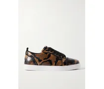 Fun Louise Junior Leopard-print Leather Sneakers - Green