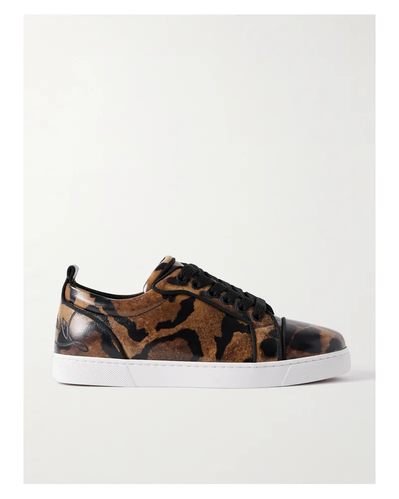 Christian Louboutin Fun Louise Junior Leopard-print Leather Sneakers - Green Green