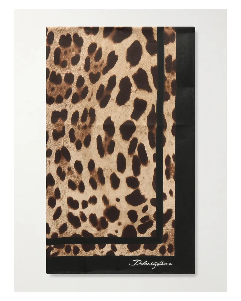 Dolce & Gabbana Leopard-print Silk-twill Scarf - Animal print Animal