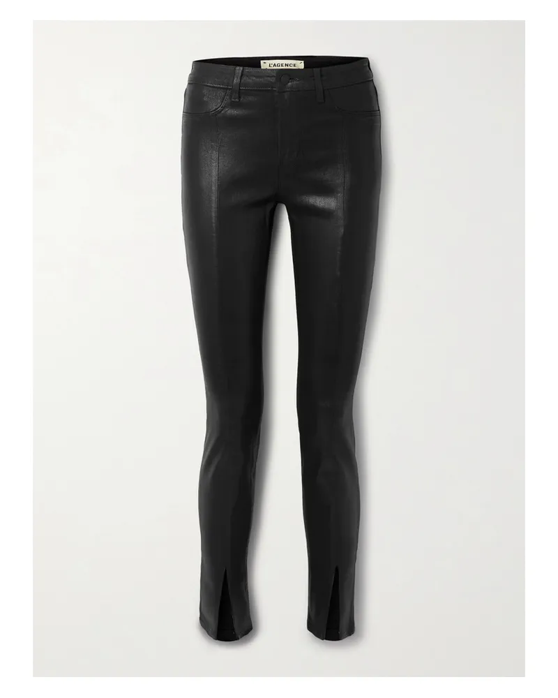 L'Agence Jyothi Hoch Sitzende Skinny Jeans Mit Beschichtung - Schwarz Schwarz