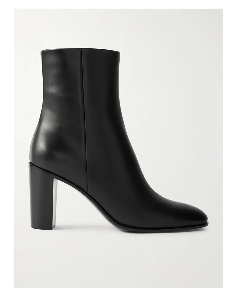 Gianvito Rossi Vitello Glove 85 Leather Ankle Boots - Black Black