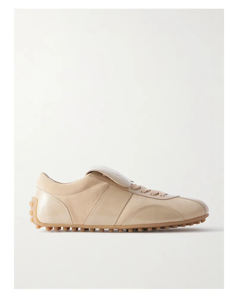 TOD'S T-marathon Sneakers Aus Lackleder Und Veloursleder - Neutral Neutral