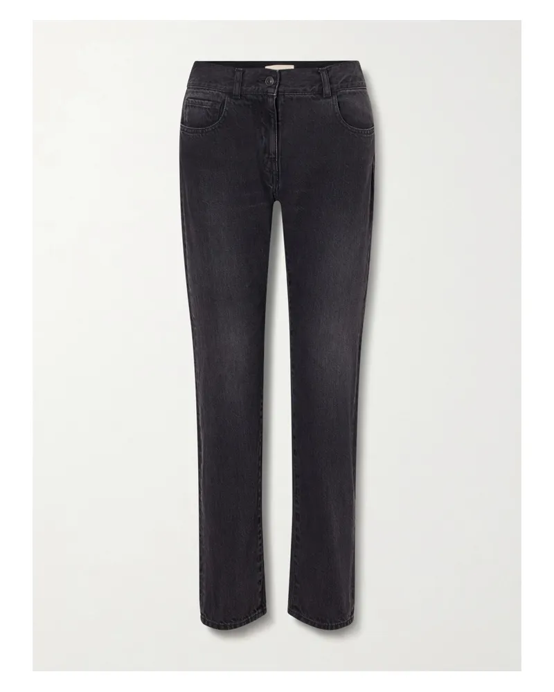 The Row Booker Halbhohe Jeans Mit Geradem Bein - Schwarz Schwarz