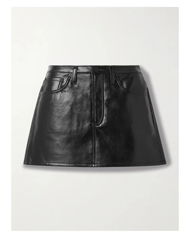 AGOLDE Keira Minirock Aus Einer Ledermischung Mit Recycelten Fasern - Schwarz Schwarz