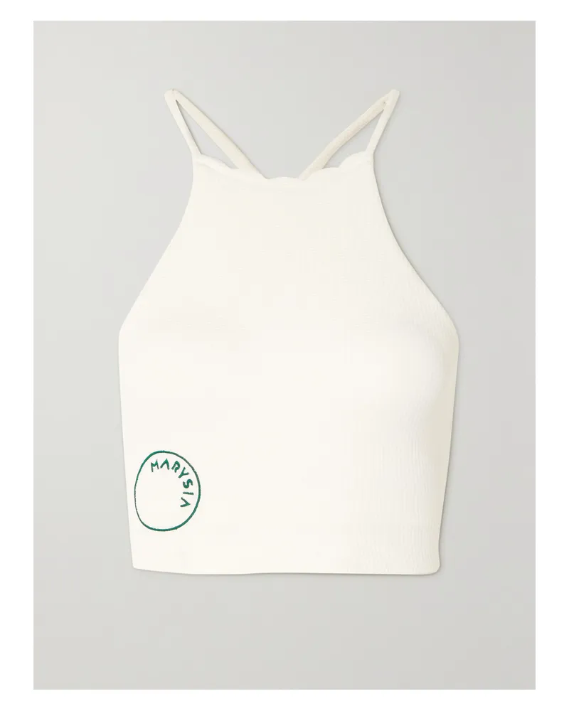 Marysia Net Sustain Steffi Sport-bh Aus Recyceltem Seersucker Mit Stretch-anteil Und Wellenkante - Weiß Weiß