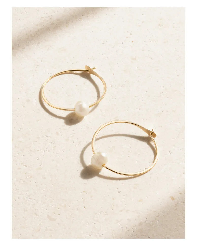 Melissa Joy Manning Creolen Aus 14 Karat Recyceltem Gold Mit Perlen Gold