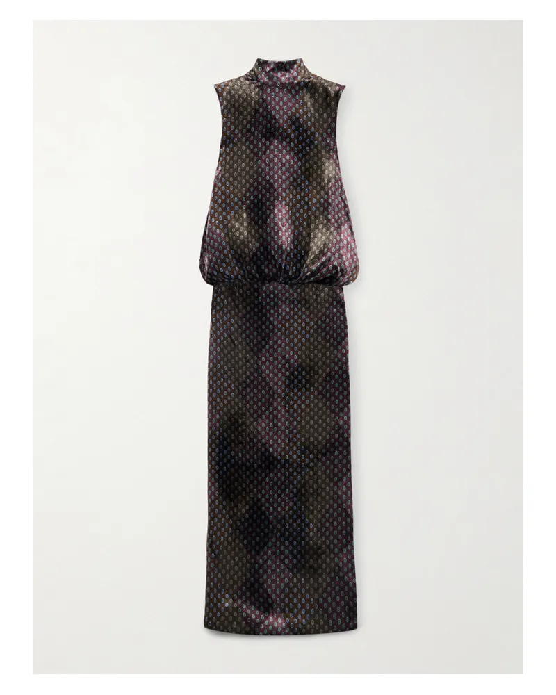 Dries van Noten Maxikleid Aus Bedrucktem Samt - Mehrfarbig Mehrfarbig