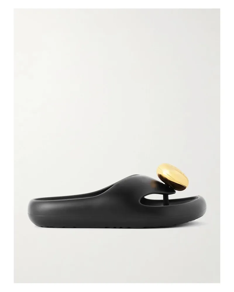 Loewe Paula's Ibiza Bubble Zehensandalen Aus Gummi Mit Logodetail - Schwarz Schwarz