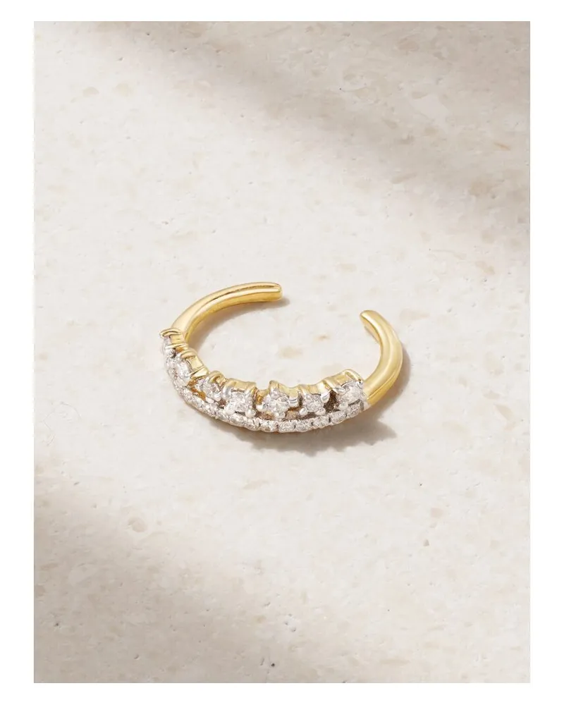 Stone & Strand Sparks Fly Ear Cuff Aus 10 Karat Gold Mit Diamanten Gold