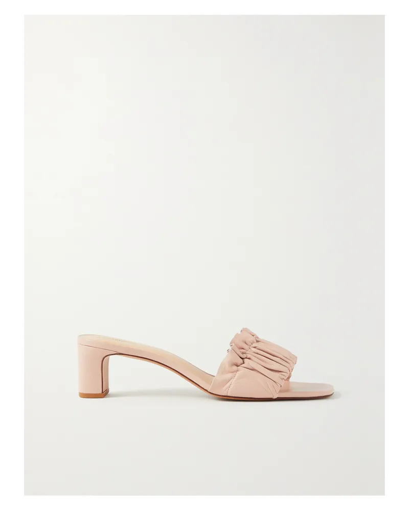 Reformation Shereen Mules Aus Gerafftem Leder - Pink Pink