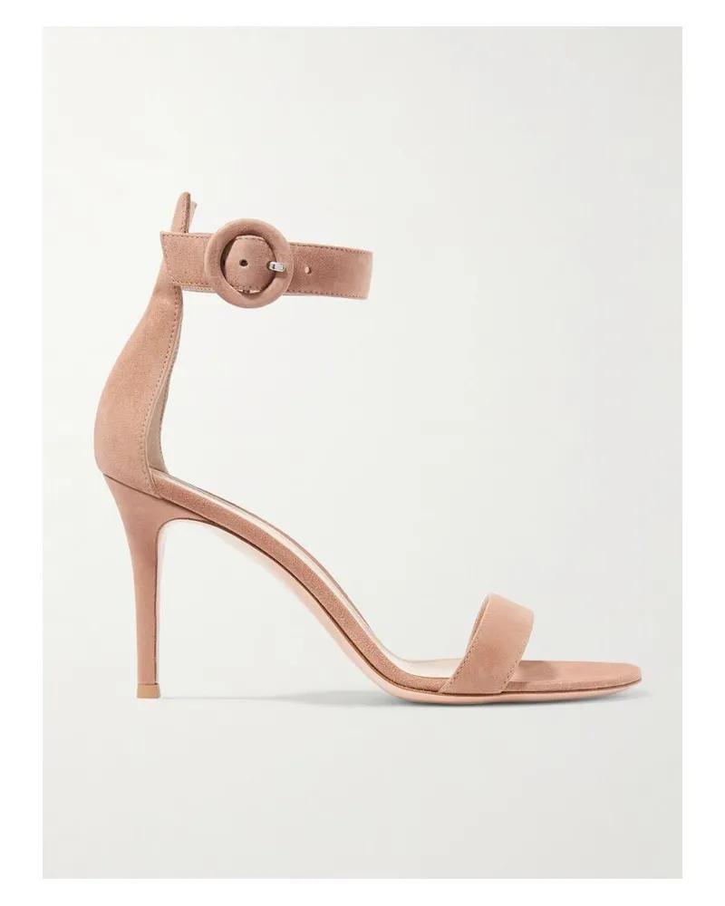 Gianvito Rossi Portofino 85 Sandalen Aus Veloursleder - Neutral Neutral