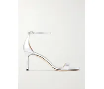 Nudist Ii Metallic Leather Sandals - Silver