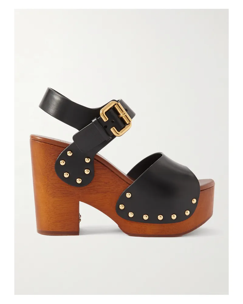 Chloé Jeannette Sandalen Aus Leder Mit Nieten - Schwarz Schwarz