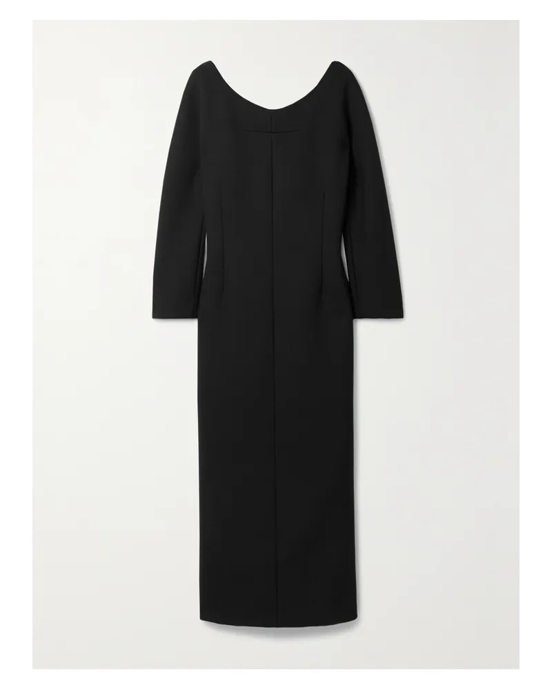 The Row Tulip Midikleid Aus Einer Wollmischung - Schwarz Schwarz