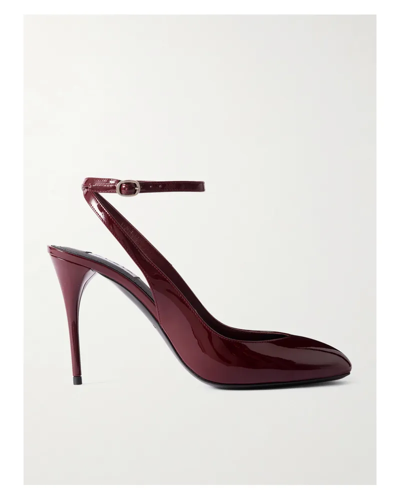 Alaïa 90 Patent-leather Pumps - Burgundy Burgundy