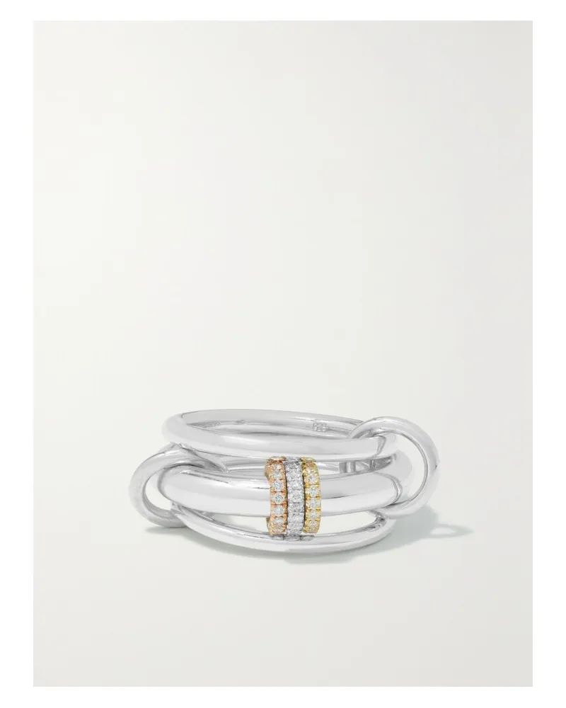 Spinelli Kilcollin Gemini Set Aus Drei Ringen Aus 18 Karat Weiß-, Gelb- Und Roségold - Silber Silber